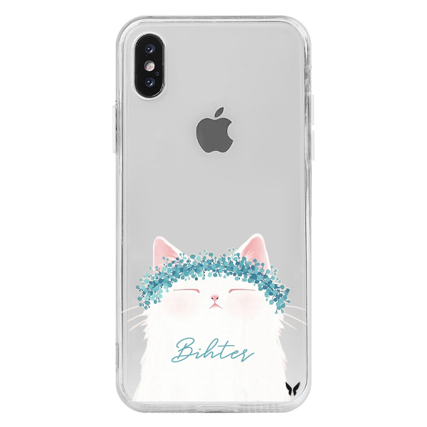 Flowers Kedi Şeffaf Telefon Kılıfı