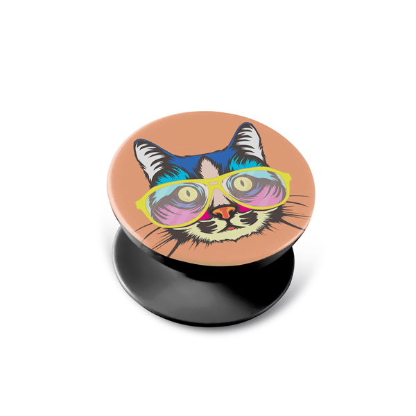 Rengarenk Kedi Popsocket Turuncu