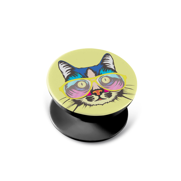 Rengarenk Kedi Popsocket Sarı