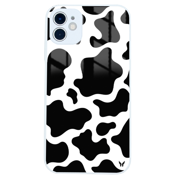 Cow Pattern Siyah Glossy Telefon Kılıfı